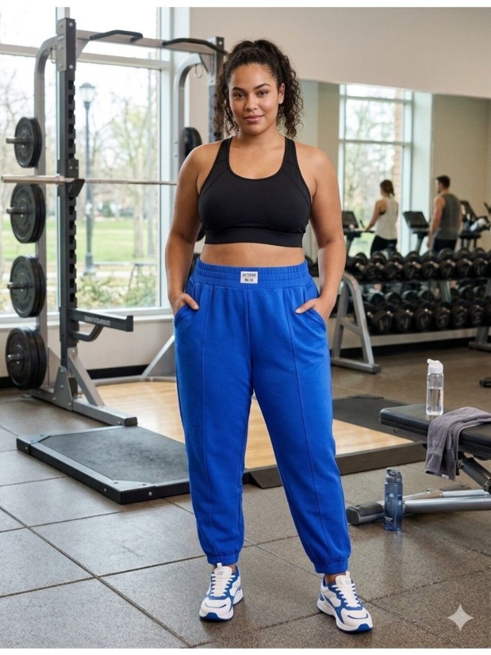 Juicy Couture High Waisted Joggers Cobalt Blue Size 1X Gym Workout Athleisure